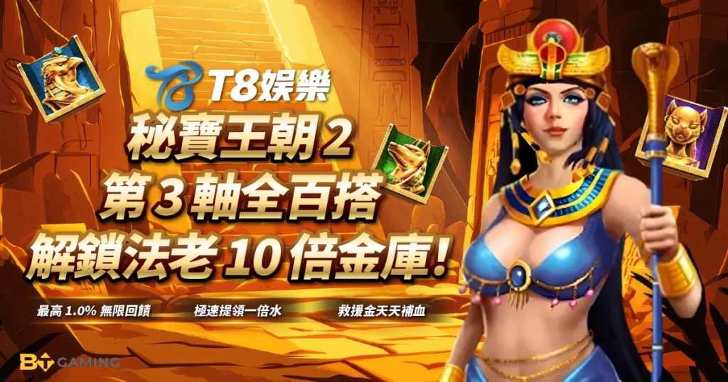 BT電子, 秘寶王朝2, 老虎機, BT電子試玩, TU娛樂城